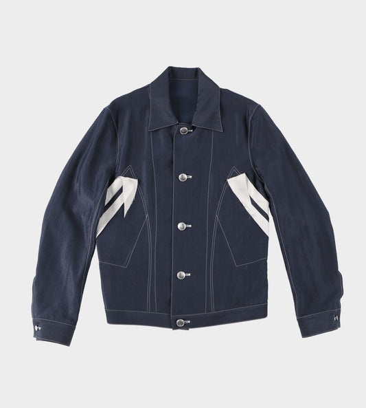 Sulvam - Slim Short Blouson Jacket Navy