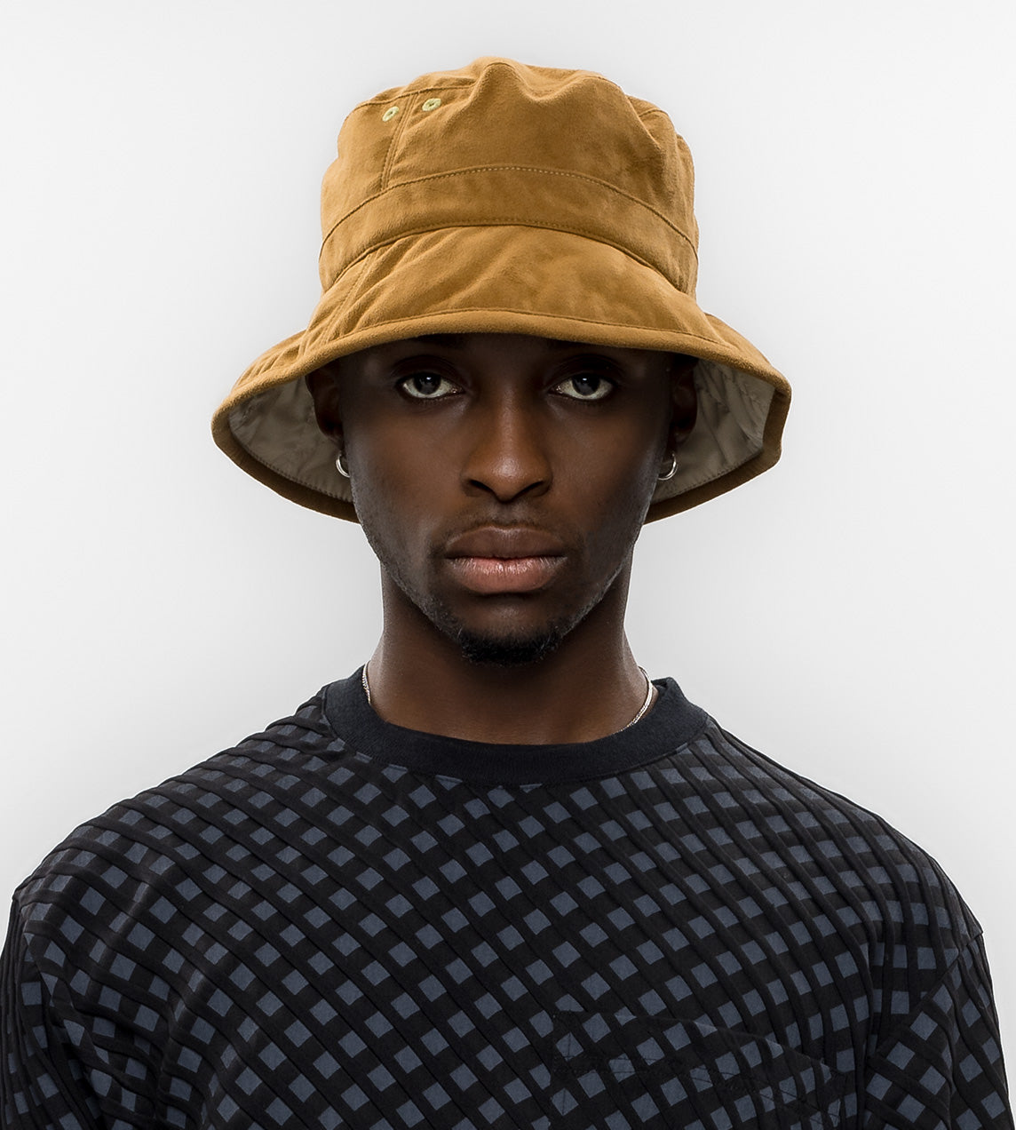 Kijima Takayuki - Faux Leather Brim Bucket Camel