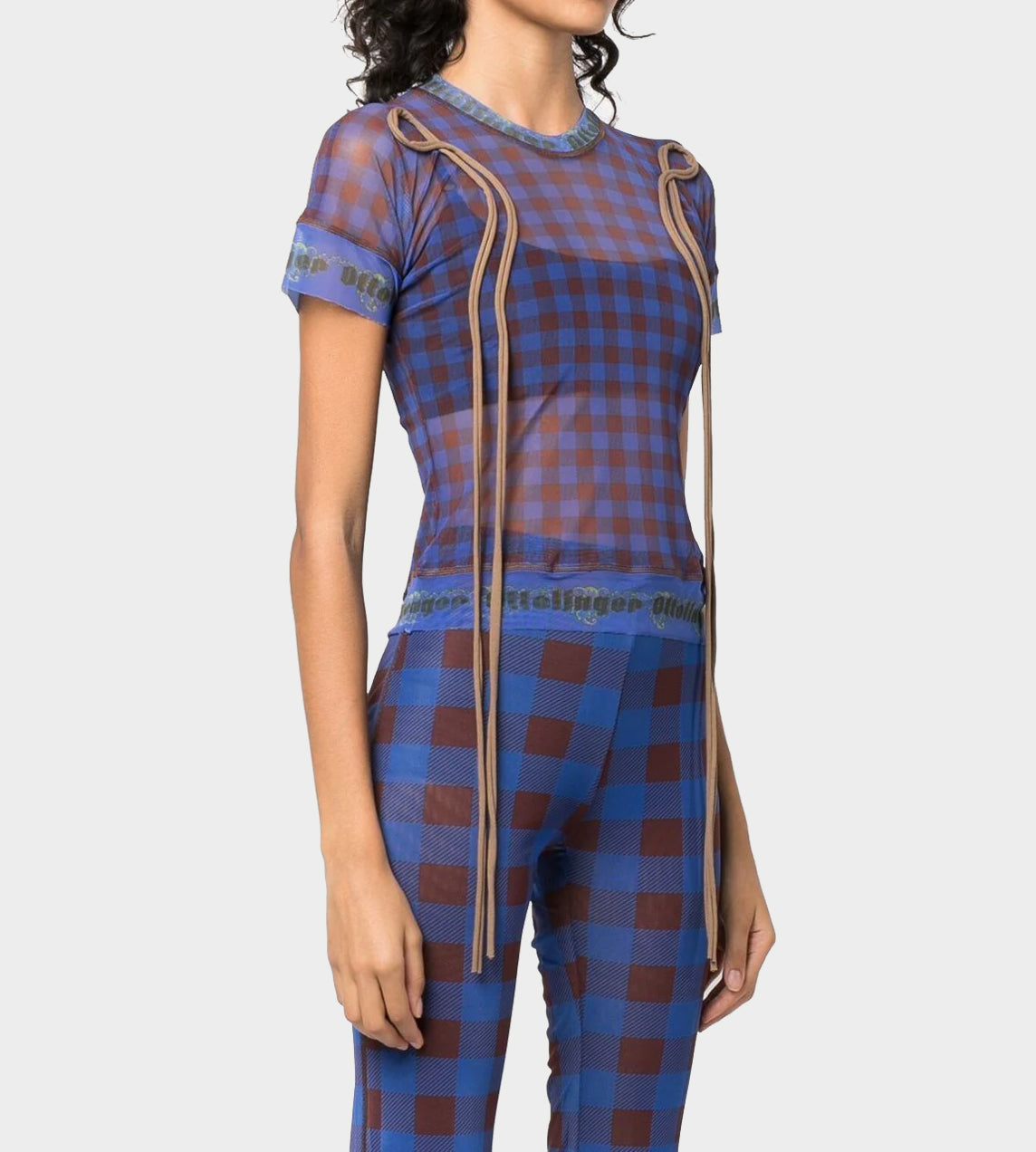 Ottolinger - Electric Gingham Mesh T-shirt