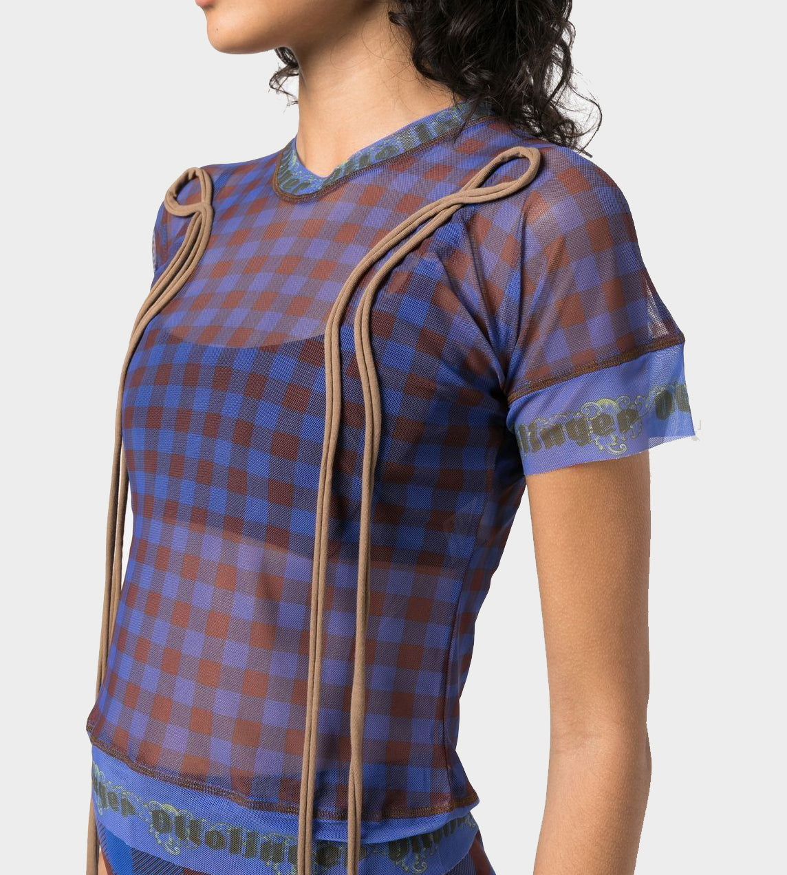 Ottolinger - Electric Gingham Mesh T-shirt