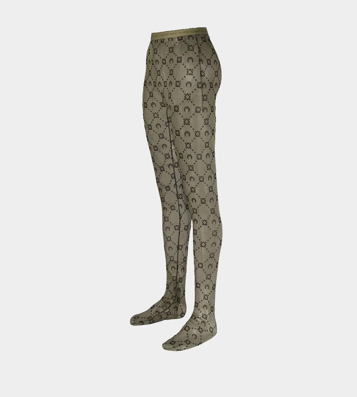 Marine Serre - Moonogram Flocked Mesh Tights Green