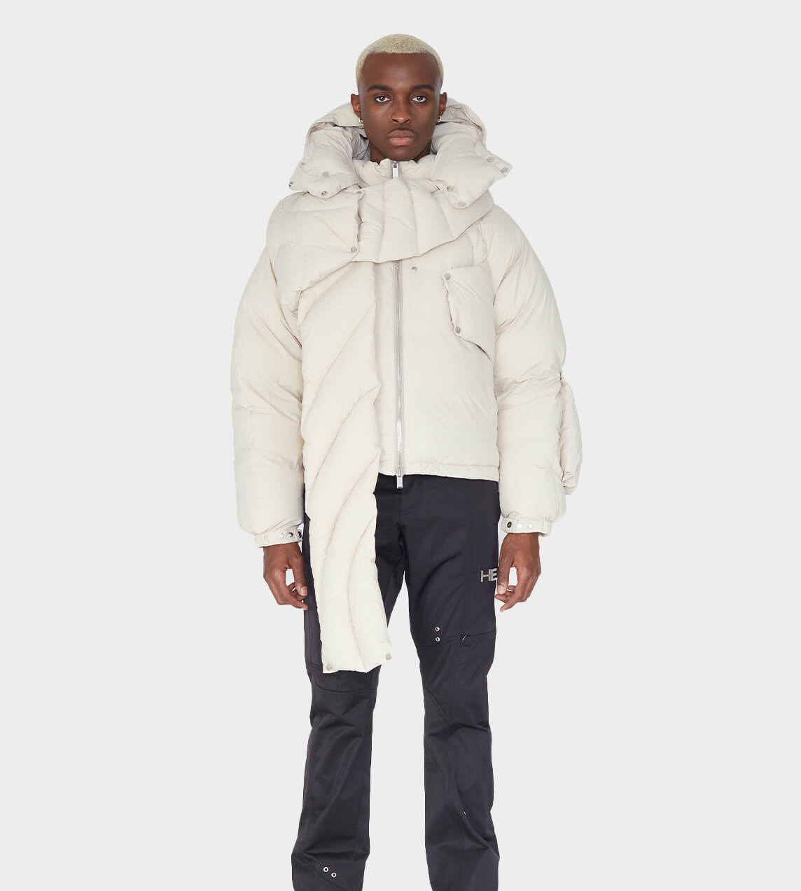 Heliot Emil - Scarf Puffer Jacket Stone – WDLT117