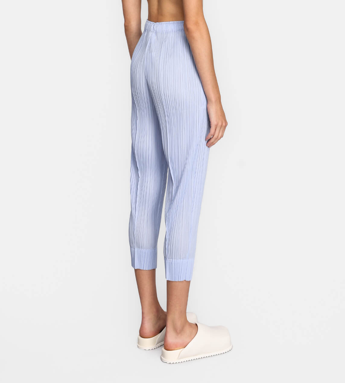 Pleats Please Issey Miyake - July Pleated Slim Leg Pant Light Blue