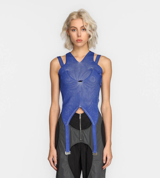 Dion Lee - Lock Slit Tank Blue/Ivory