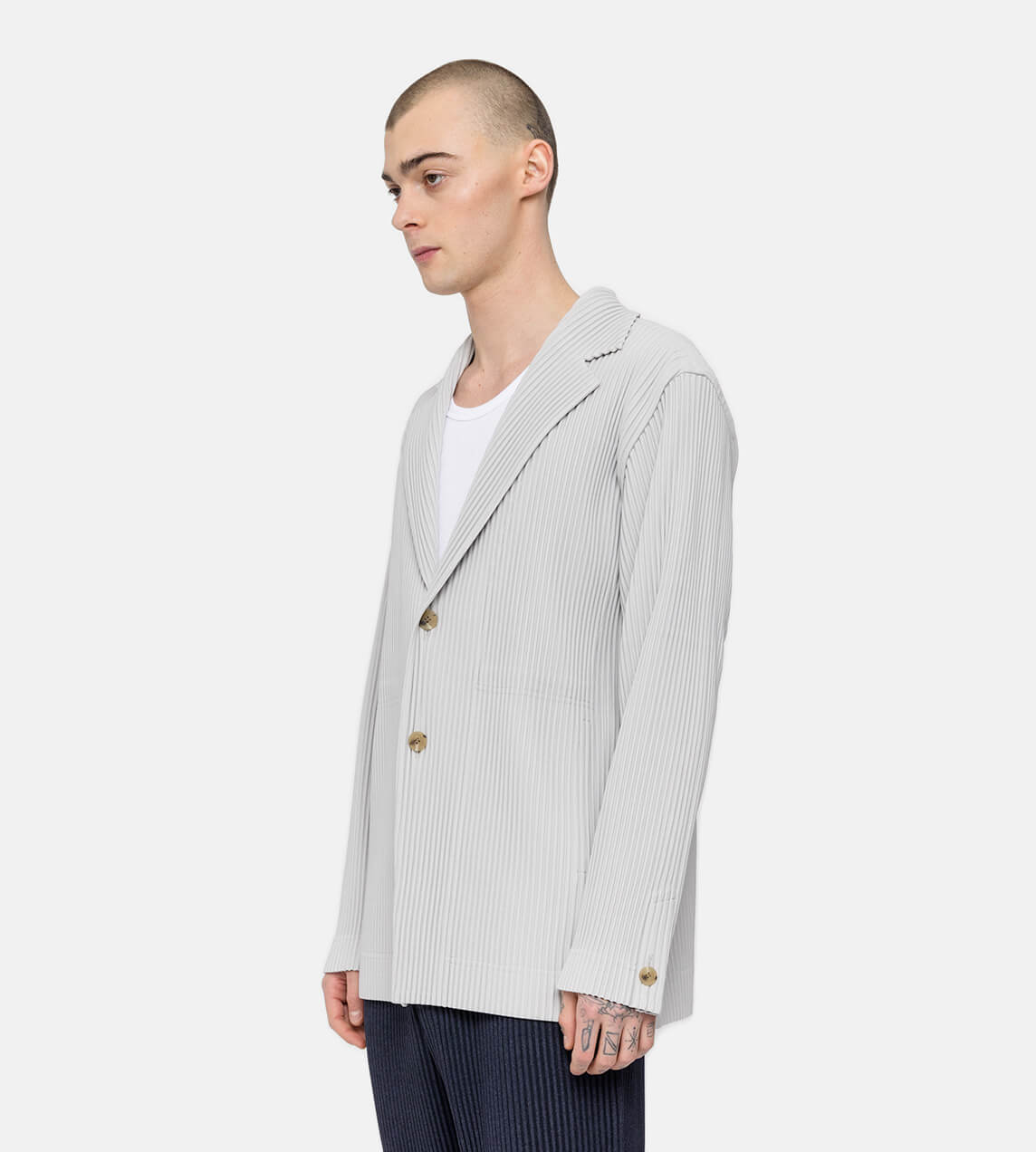 Homme Plisse Issey Miyake - Basic Plisse Blazer Light Grey