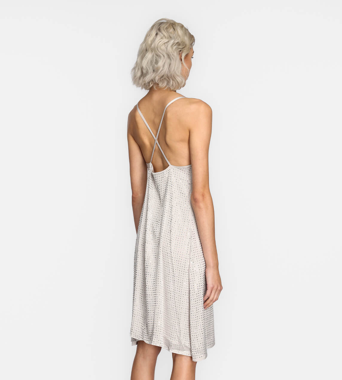 System - Sequin Slip Dress Pale Beige