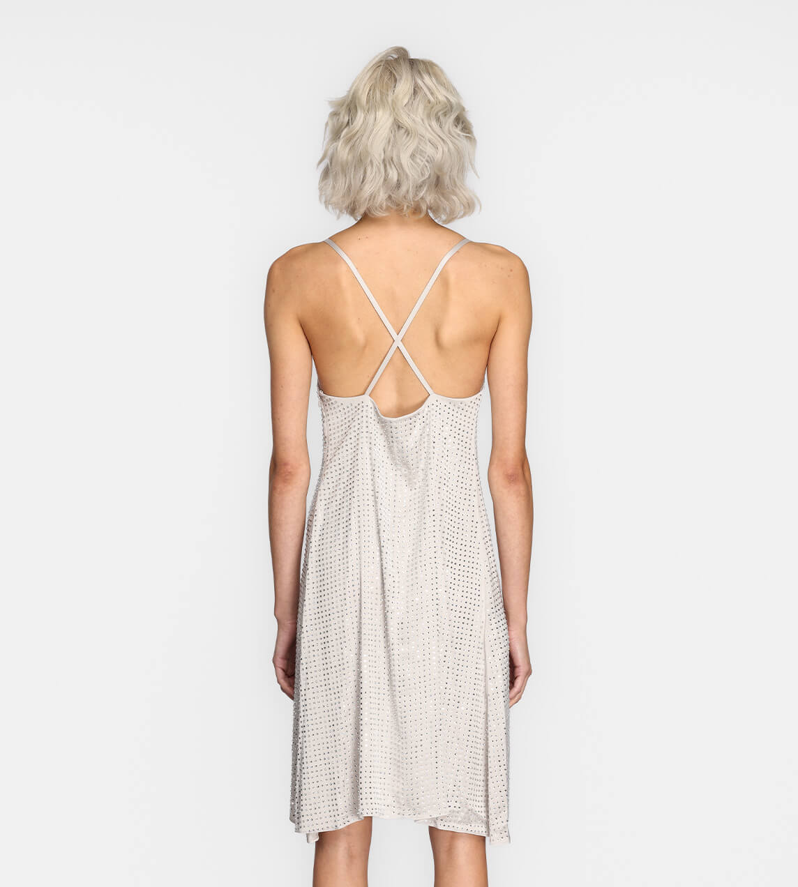 System - Sequin Slip Dress Pale Beige
