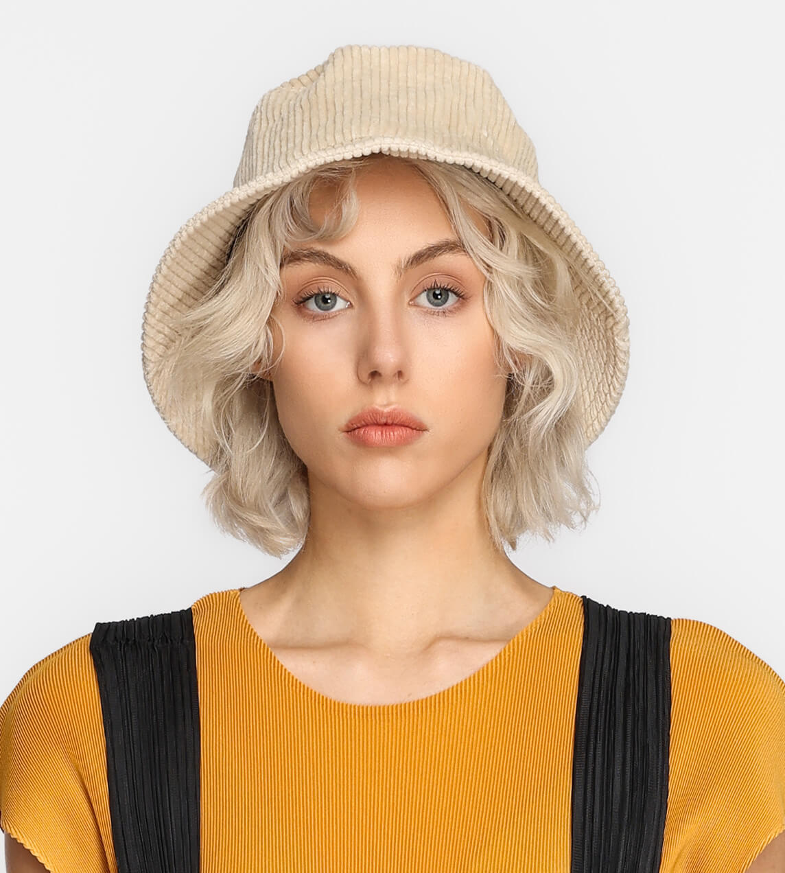 Kijima Takayuki Cotton Corduroy Bucket Hat Ivory