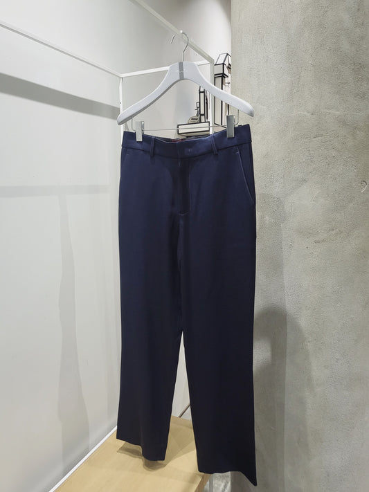 Sies Marjan - Navy Twill Satin Straight Leg Pant