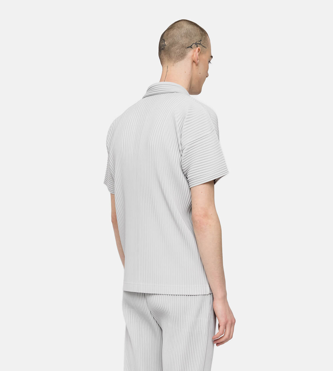 Homme Plisse Issey Miyake - Basic Pleated Polo Shirt Grey