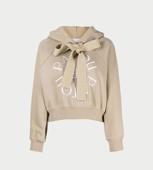 Patou - Cropped Logo Hoodie Parchment