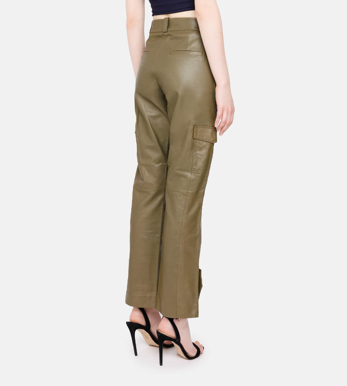 Holzweiler - Dunder Leather Trouser Moss Green