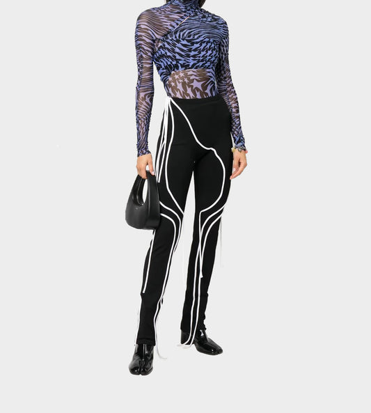 Ottolinger - Knit Strappy Leggings Black/White