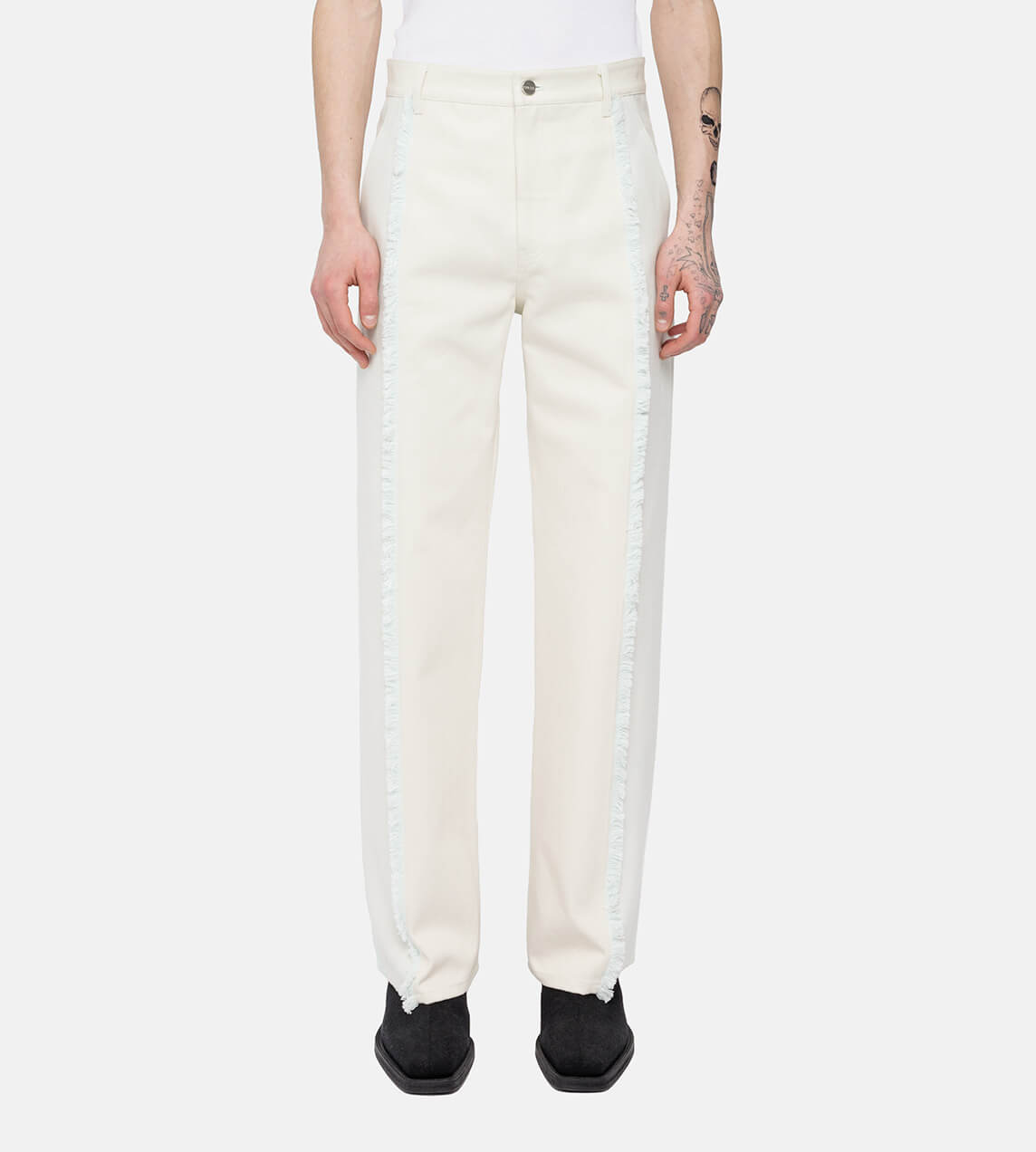 Dion Lee - Frayed Two Tone Jeans Natural