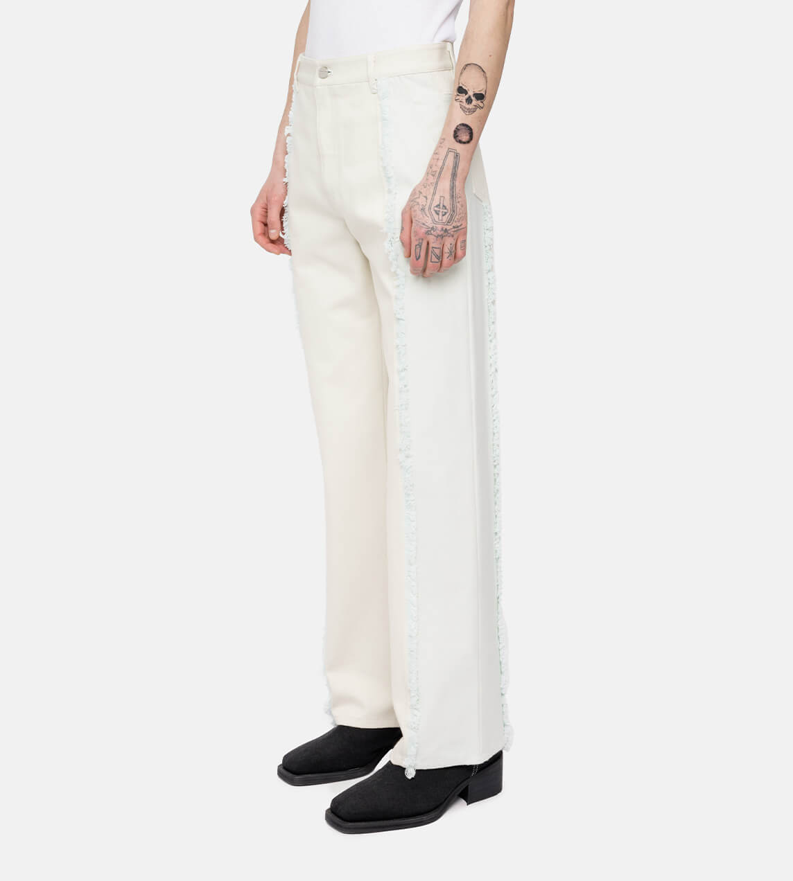 Dion Lee - Frayed Two Tone Jeans Natural