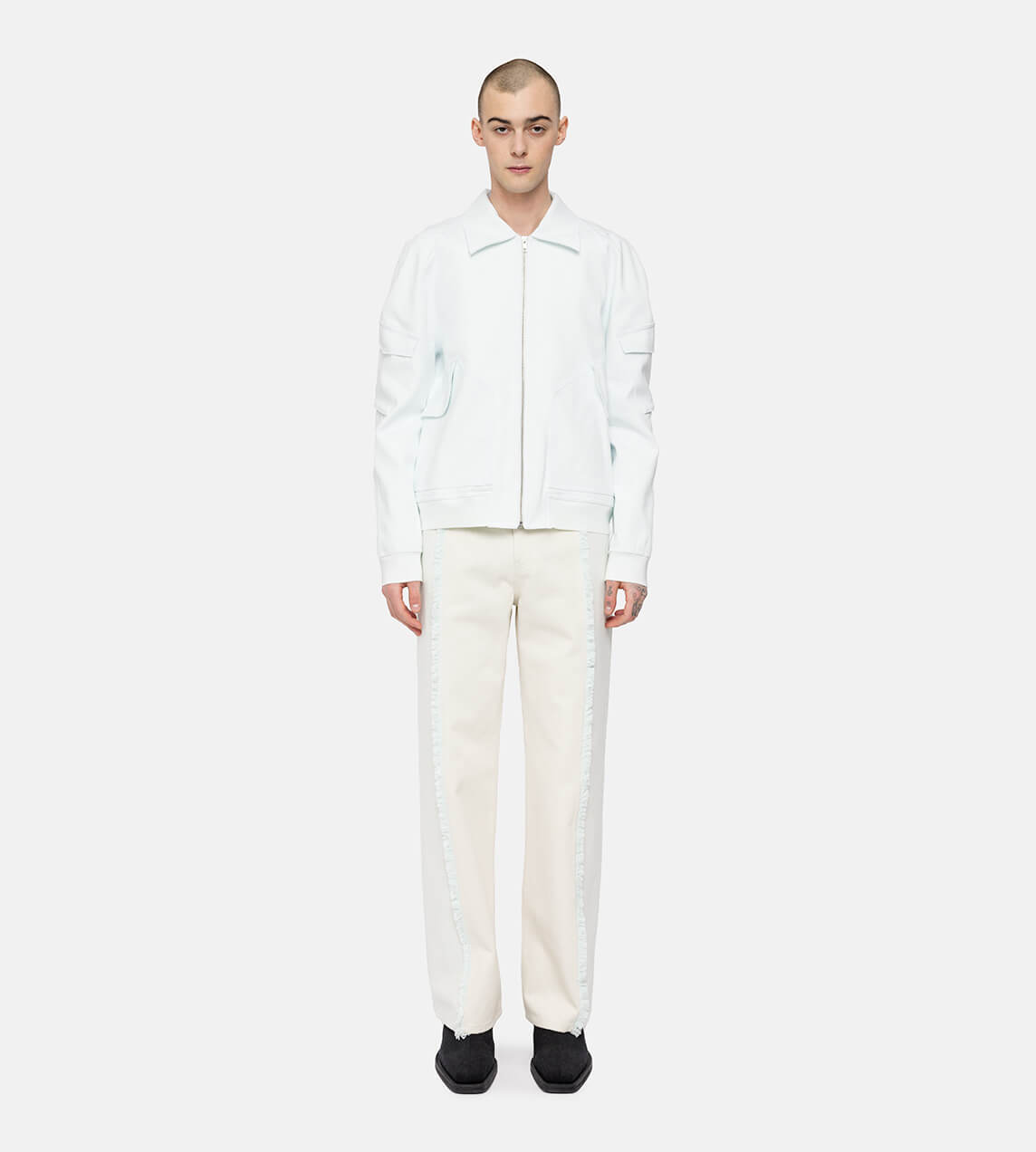 Dion Lee - Frayed Two Tone Jeans Natural