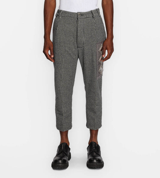 Song For The Mute - Houndstooth Mirror Pleated Pant Black/White