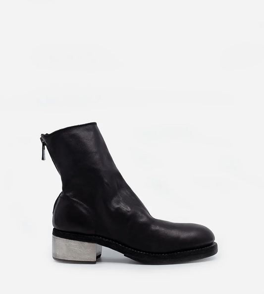 Guidi - 796ZI Back Zip Metal Heel Mid Boot Black