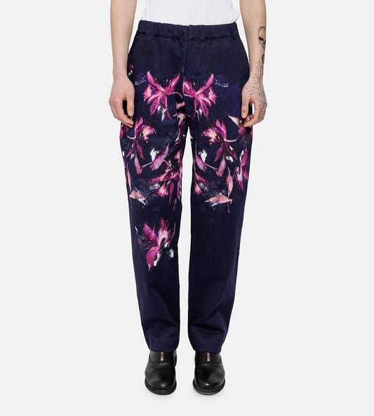 DAVI - Cotton Placed Print Pant