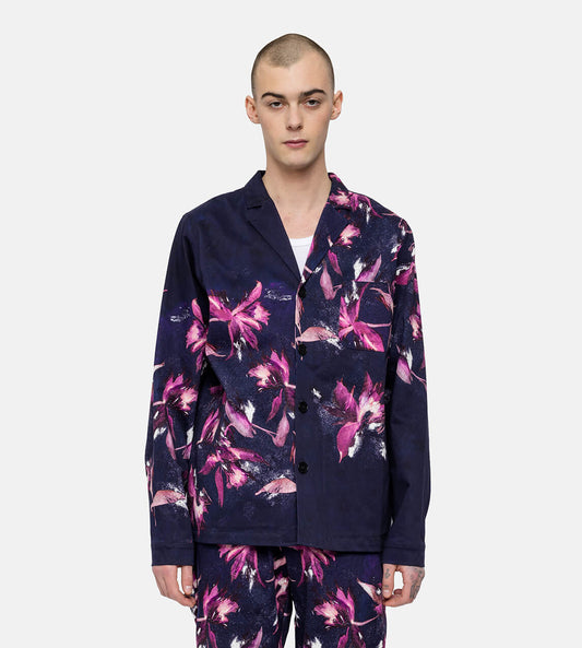DAVI - Fuschia Placed Print Floral Shirt