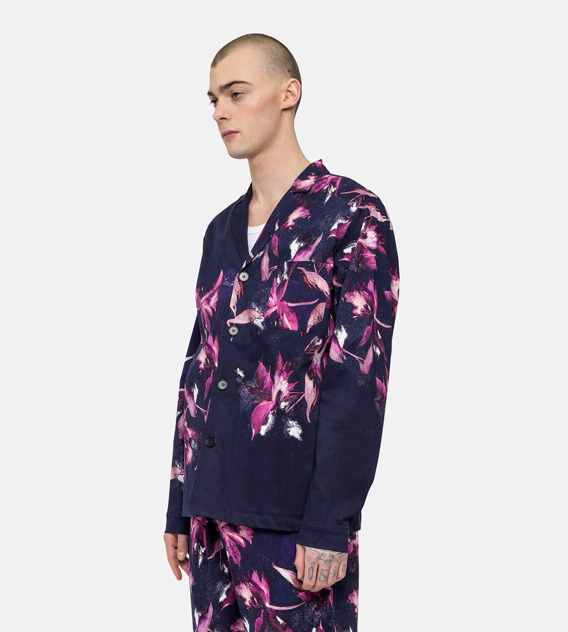 DAVI - Fuschia Placed Print Floral Shirt