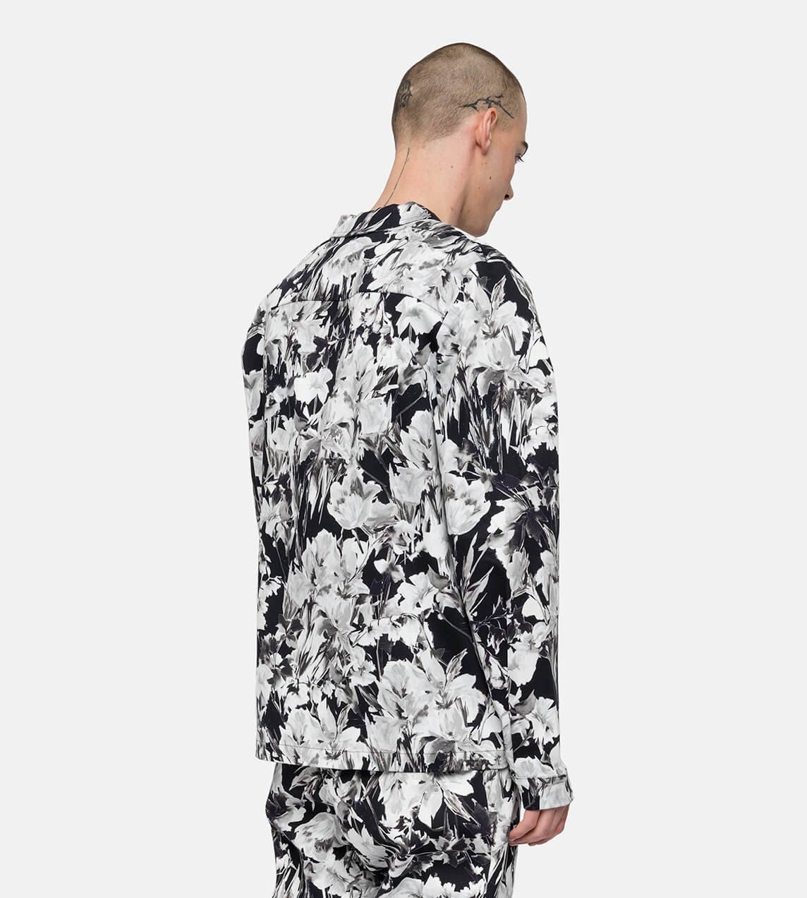 DAVI - Black White Floral Print Shirt