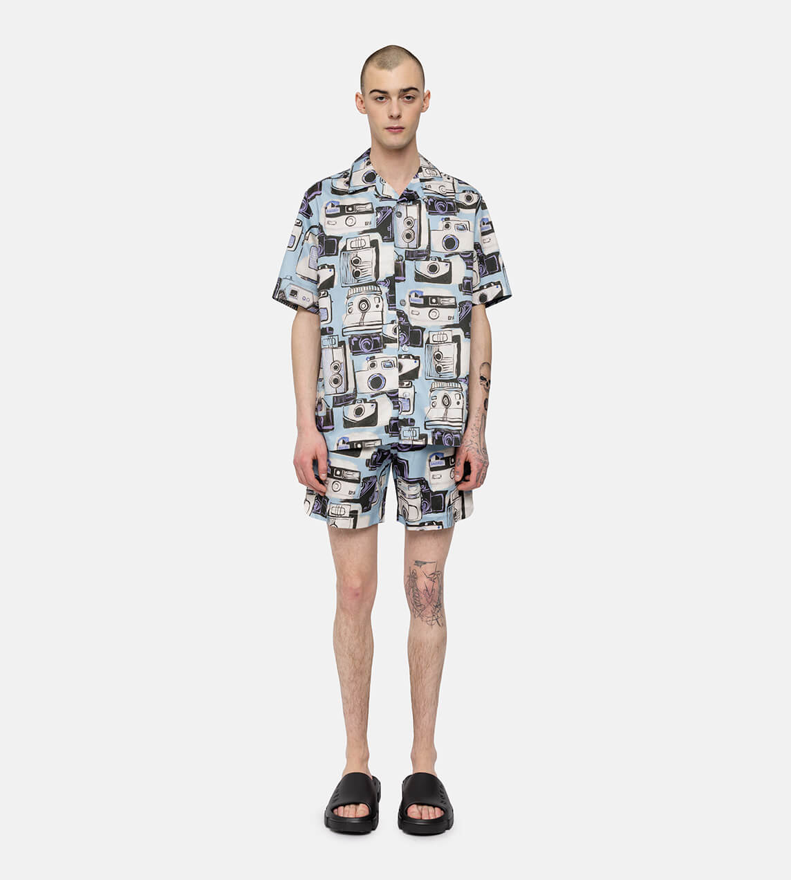 DAVI - Products Camera Printed Belted Short