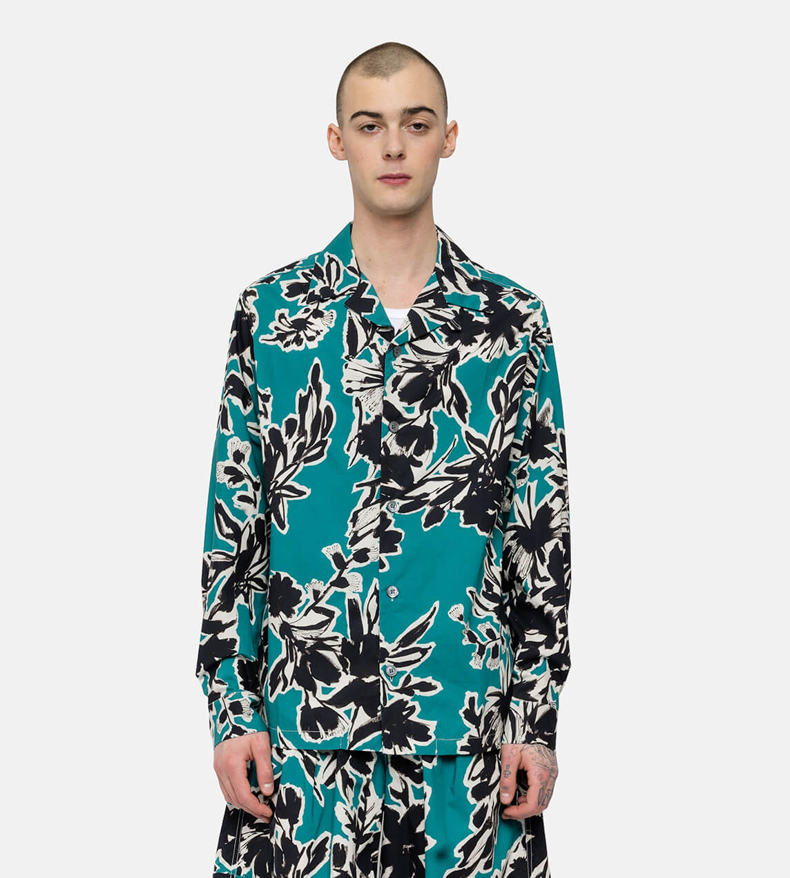 DAVI - Abstract Floral Print Long Sleeve Shirt