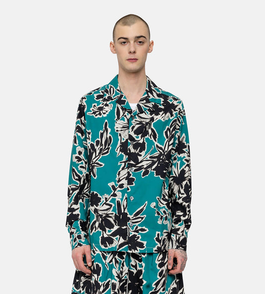 DAVI - Abstract Floral Print Long Sleeve Shirt