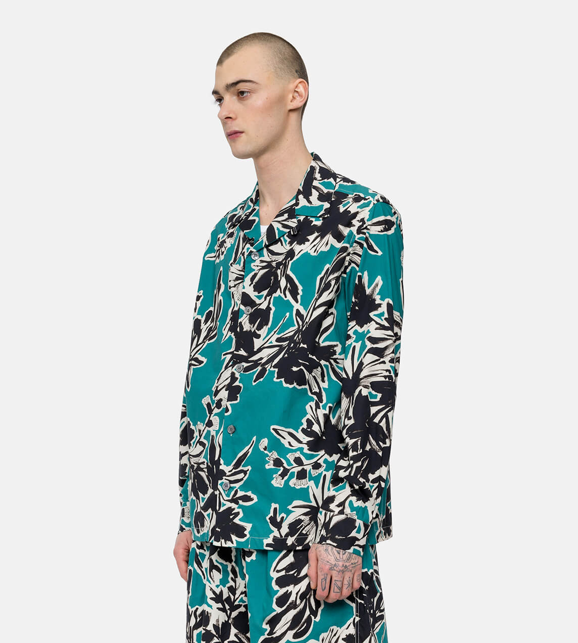 DAVI - Abstract Floral Print Long Sleeve Shirt