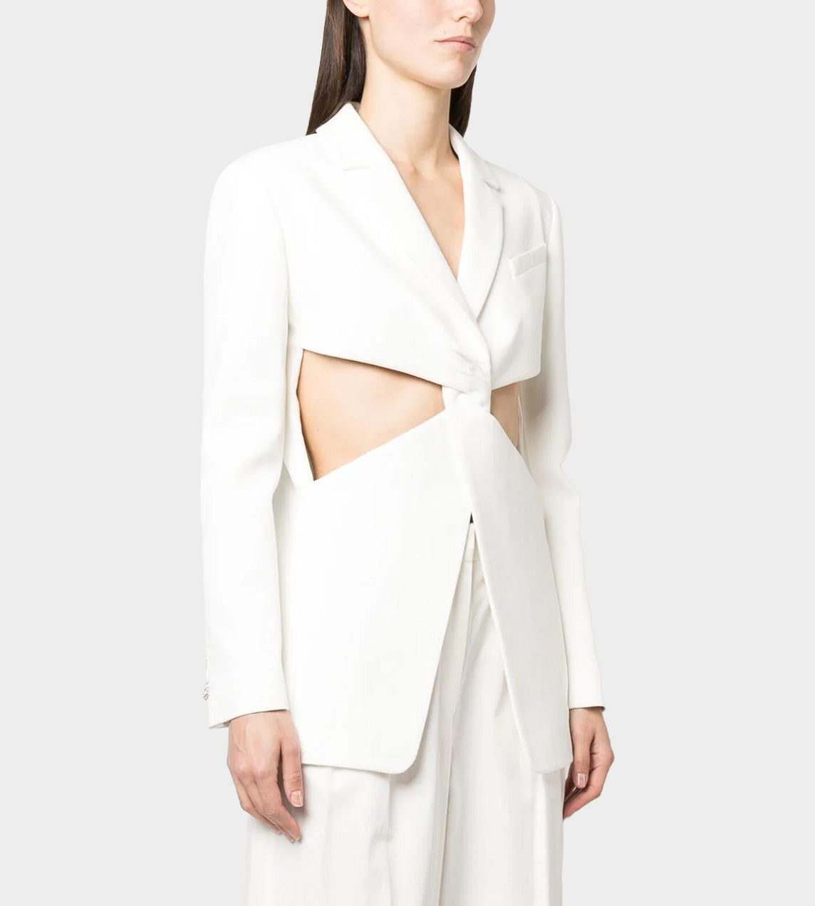 Coperni - Twisted Cut Out Tailored Jacket White