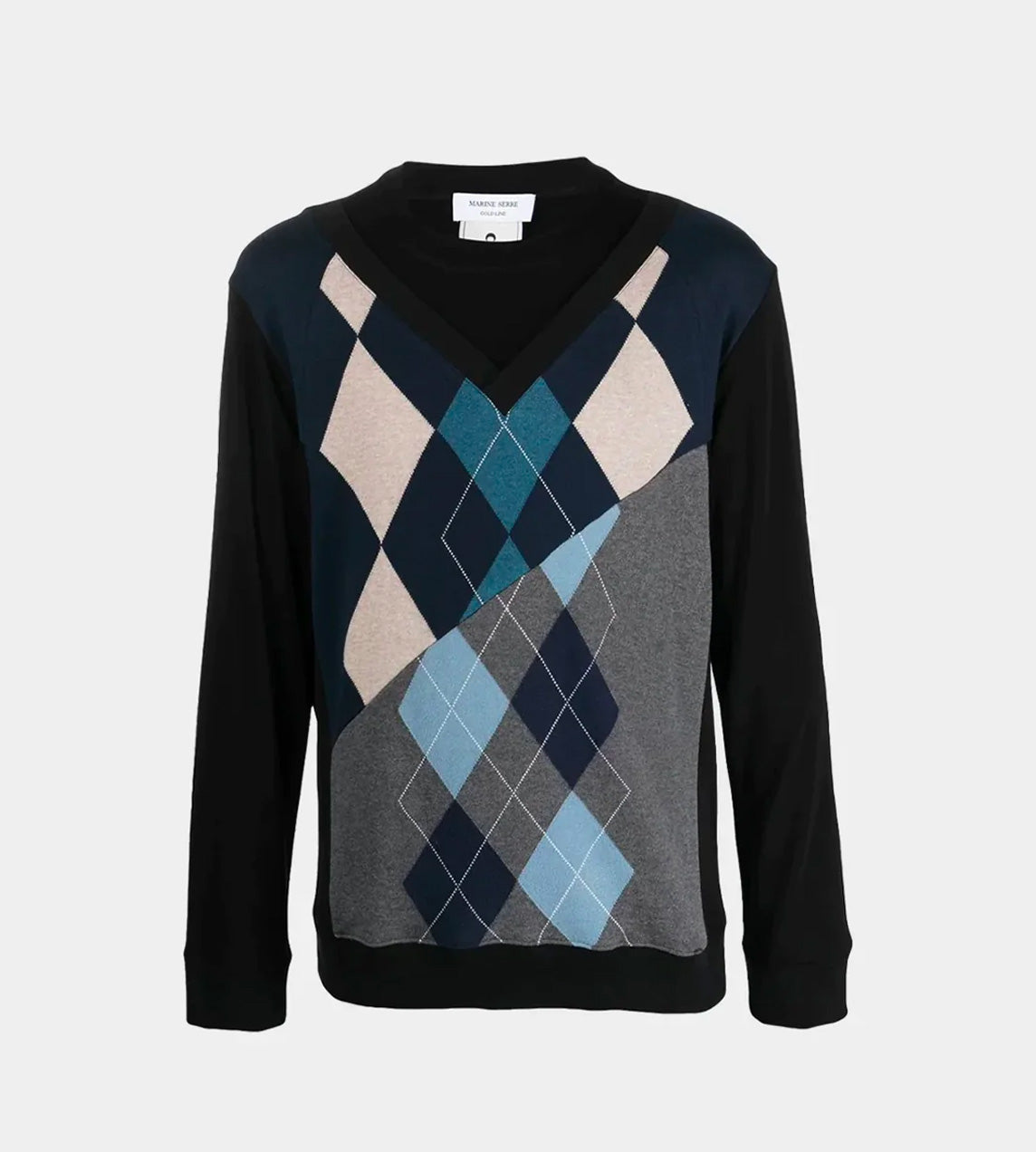 Marine Serre - Harlequin Pullover V-Neck Blue