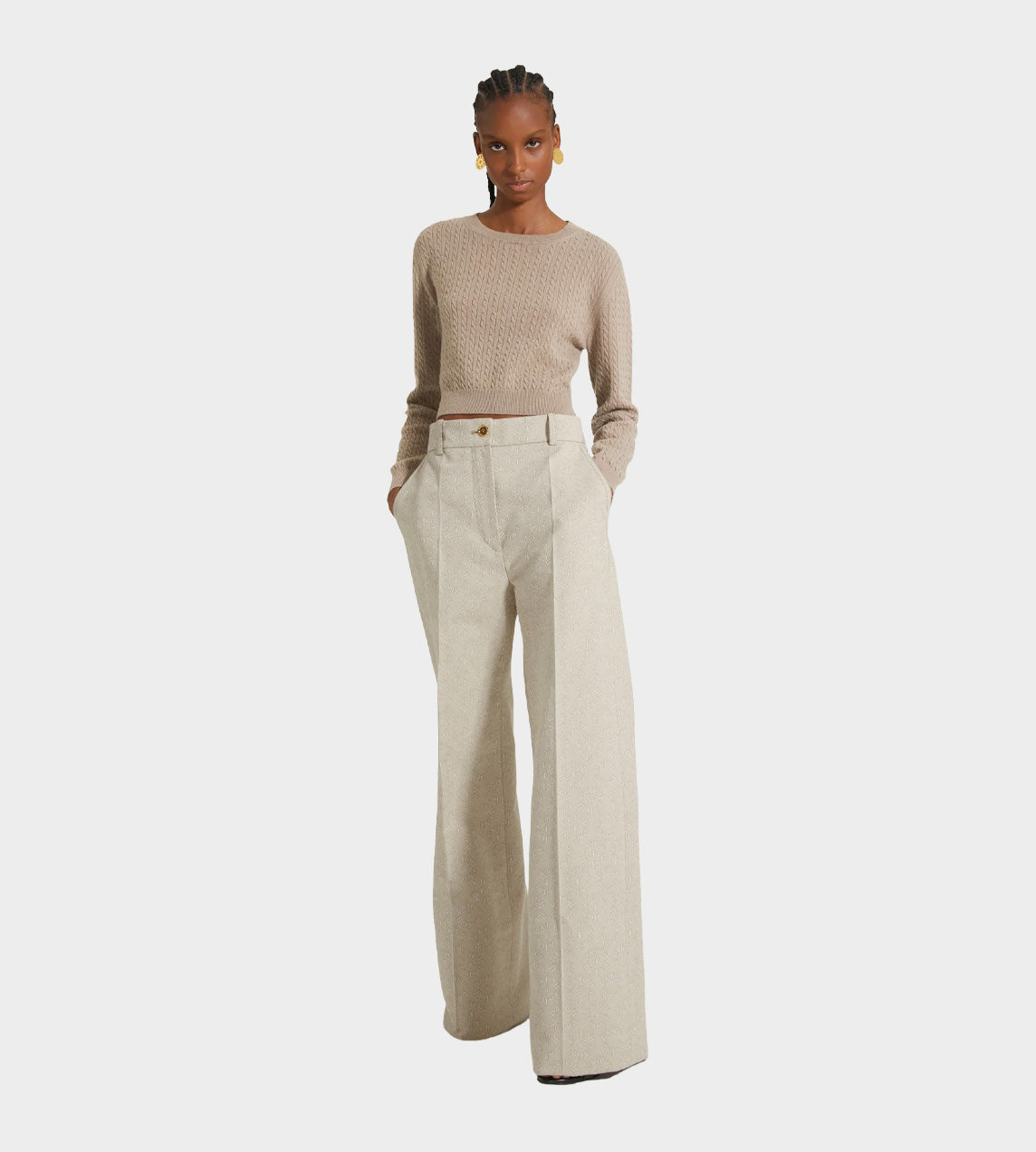 Patou - Medallion Jacquard Trousers Beige