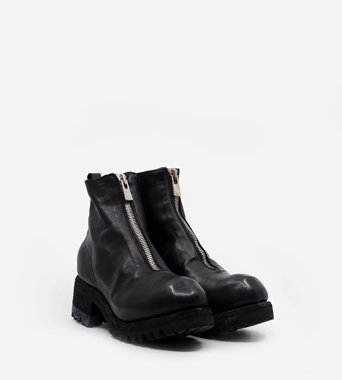PL1V Rubber Sole Front Zip Boot Black