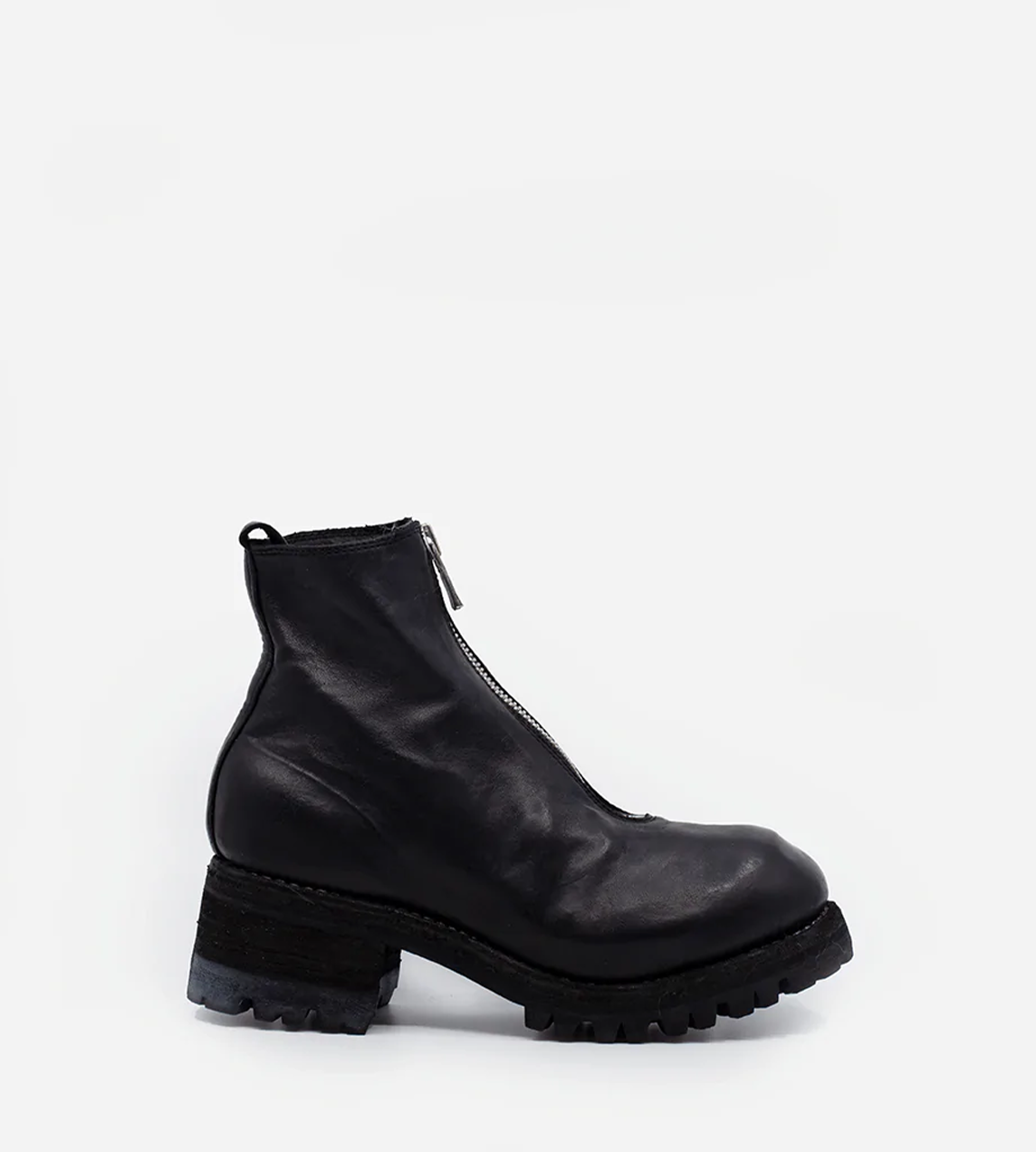 Guidi - PL1V Rubber Sole Front Zip Boot Black