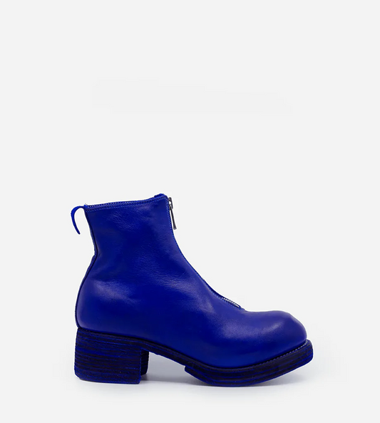 Guidi - PL1WZ Stacked Heel Front Zip Cobalt Blue