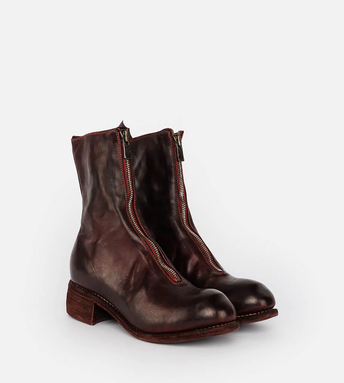 Guidi - PL2 Front Zip Mid Boot Burgundy