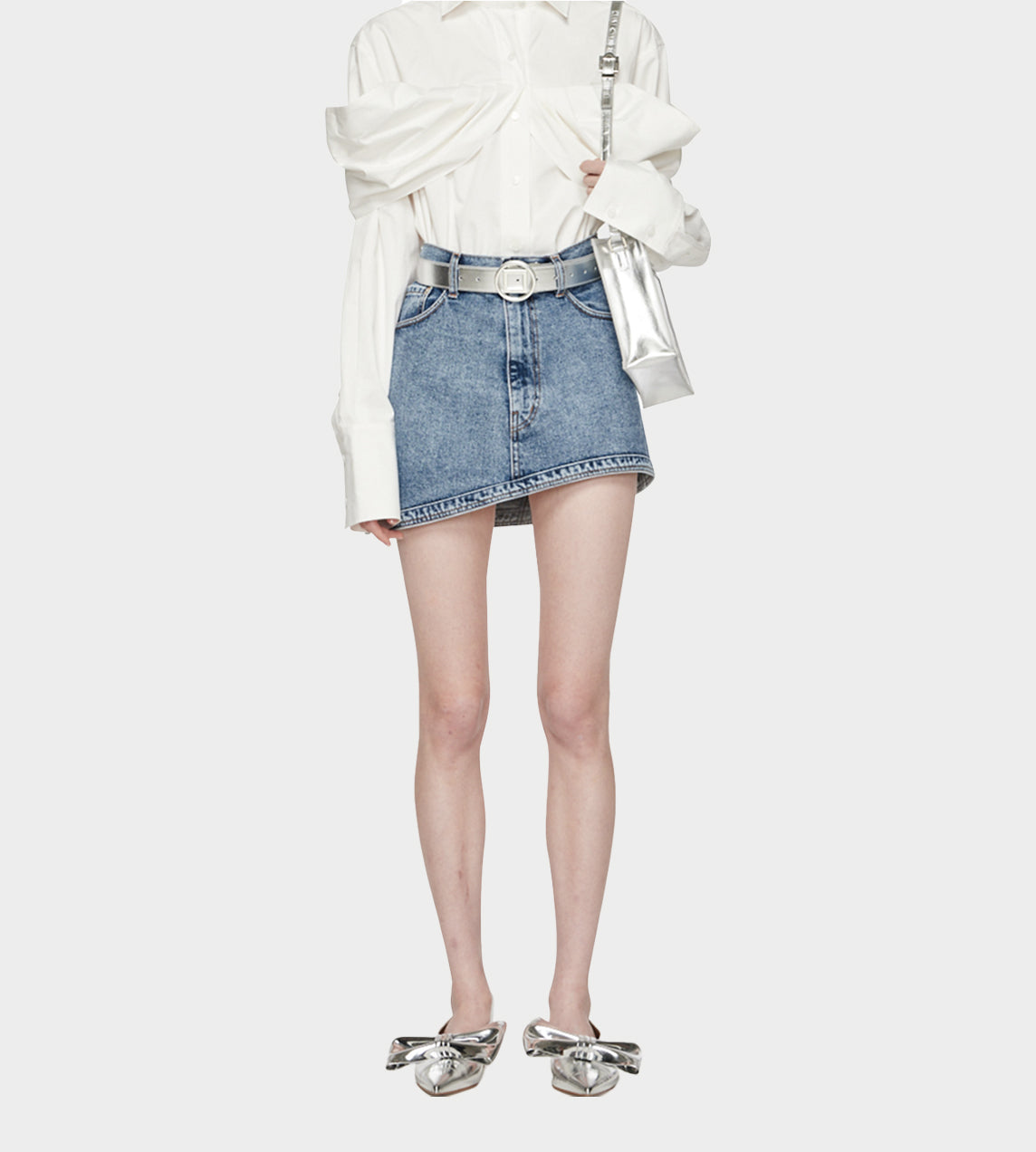 KIMHEKIM - Denim Reformed Mini Skirt Blue