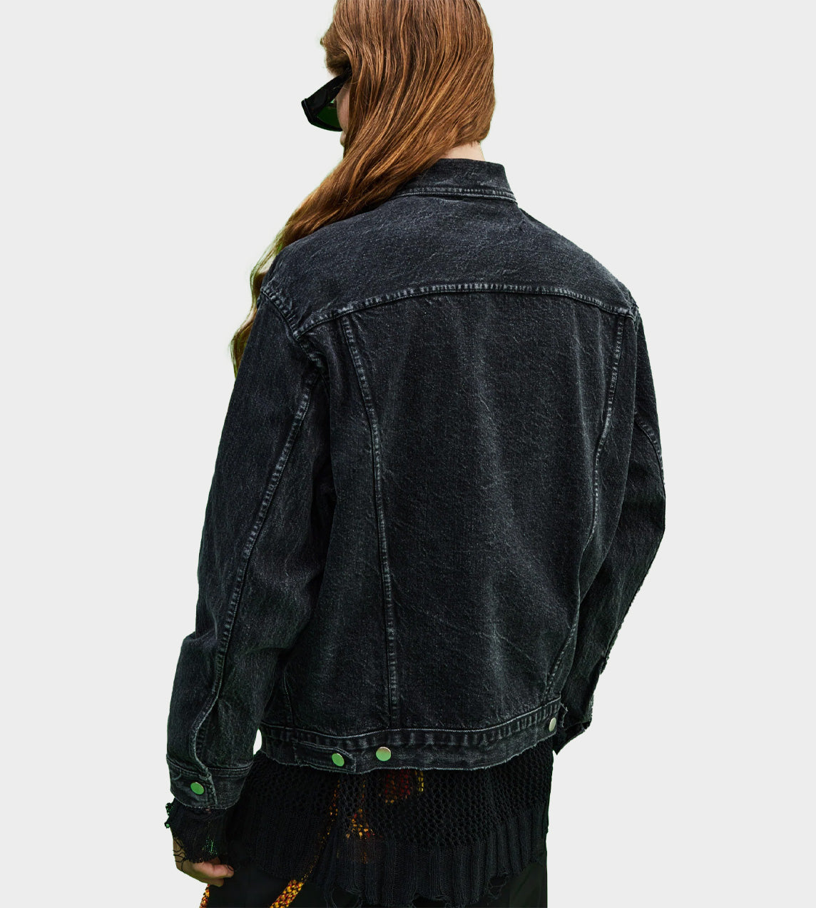 Song For The Mute - Oversized Denim Worker Jacket Black
