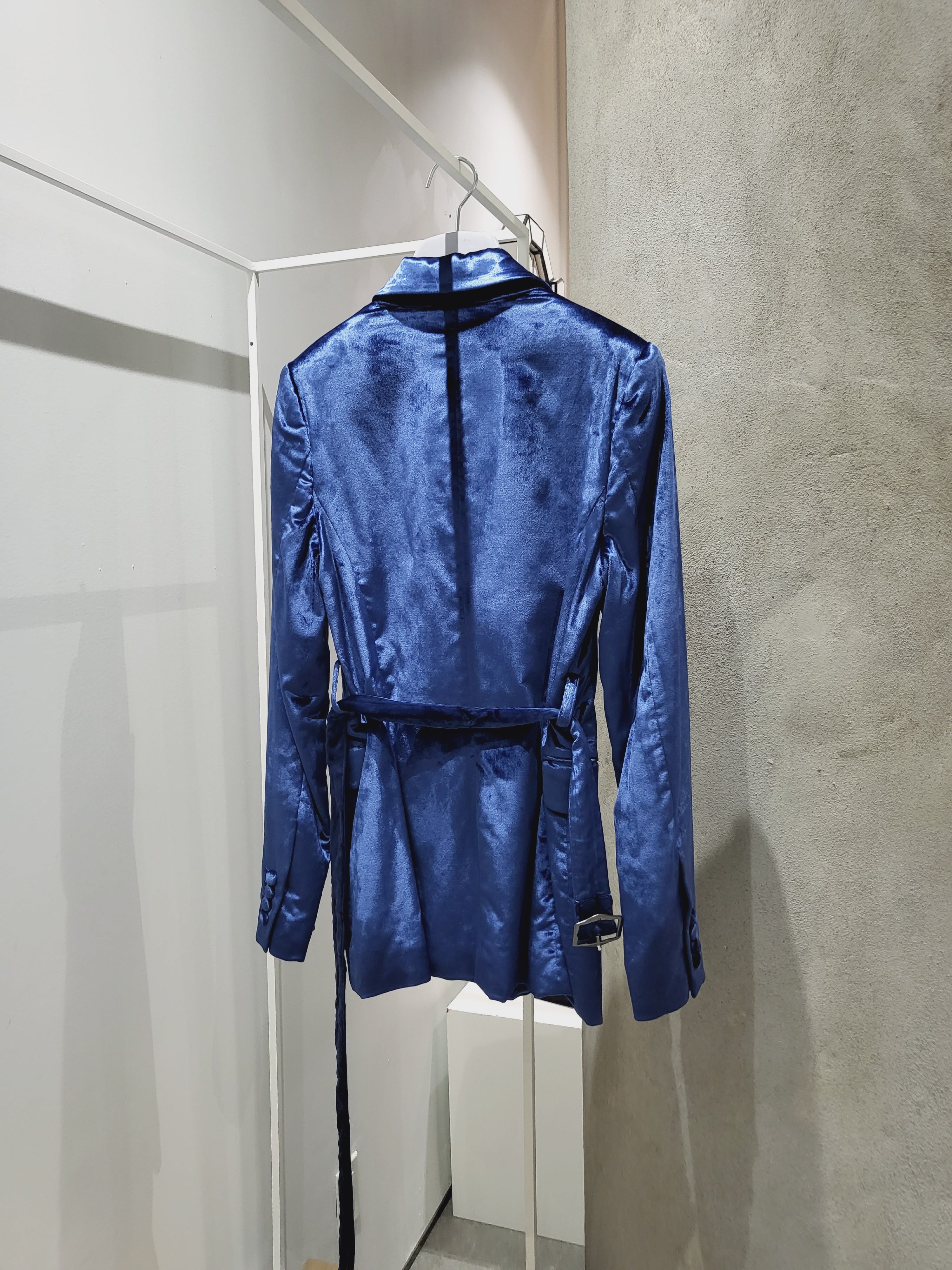 Sies Marjan - Terry Velvet Belted Blazer Turquoise