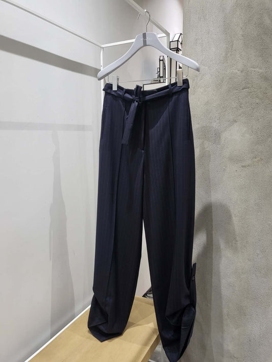 DELADA - Unisex Wide Leg Trousers Stripe Navy